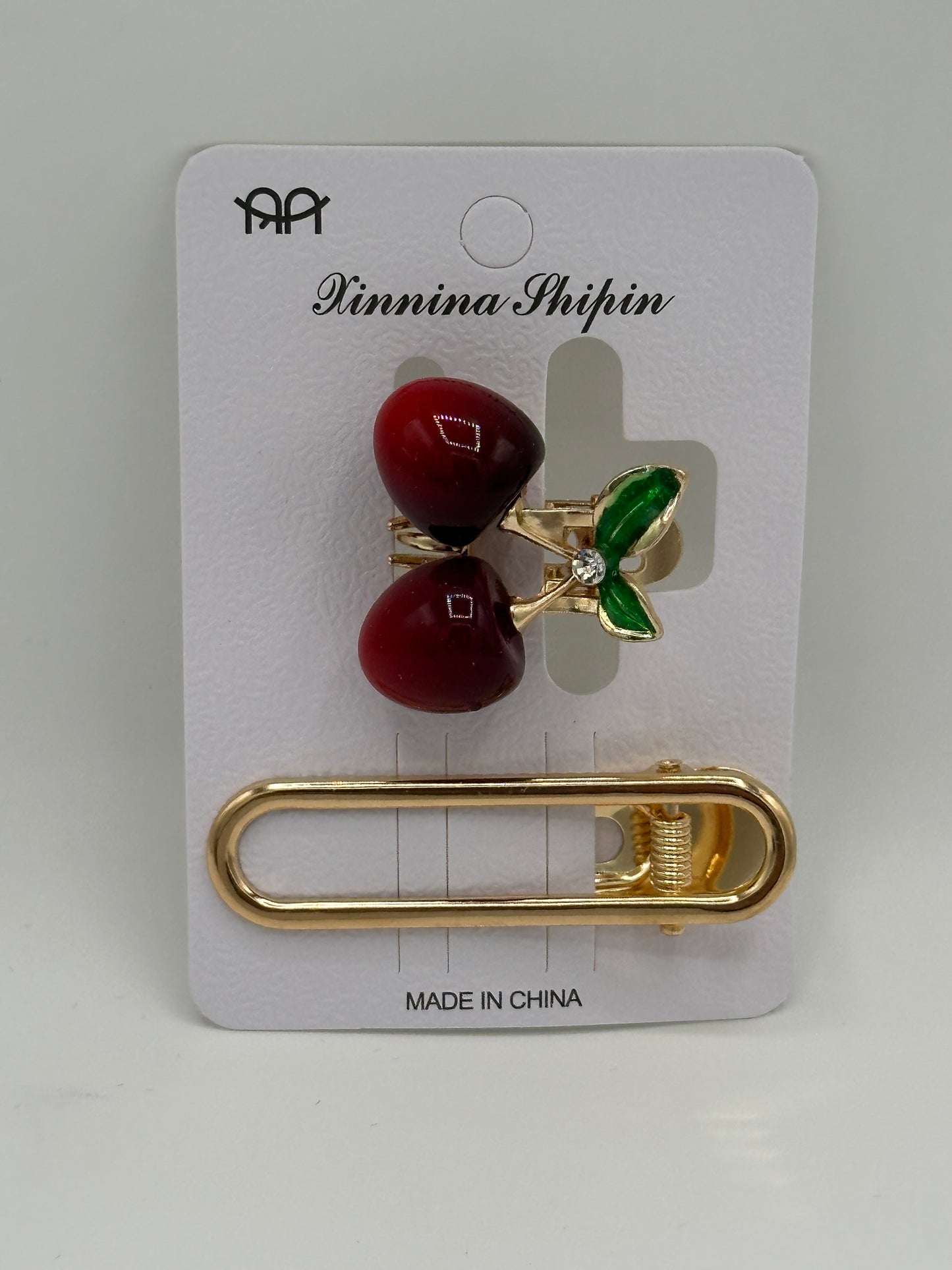 Cherry hair clips set of 2.