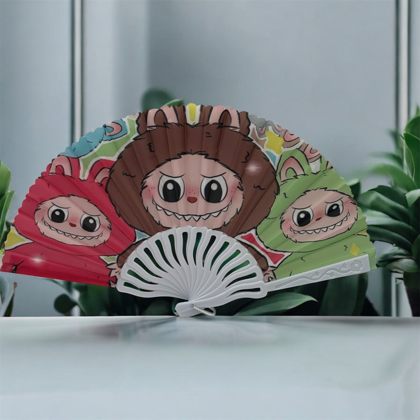Labubu hand fan
