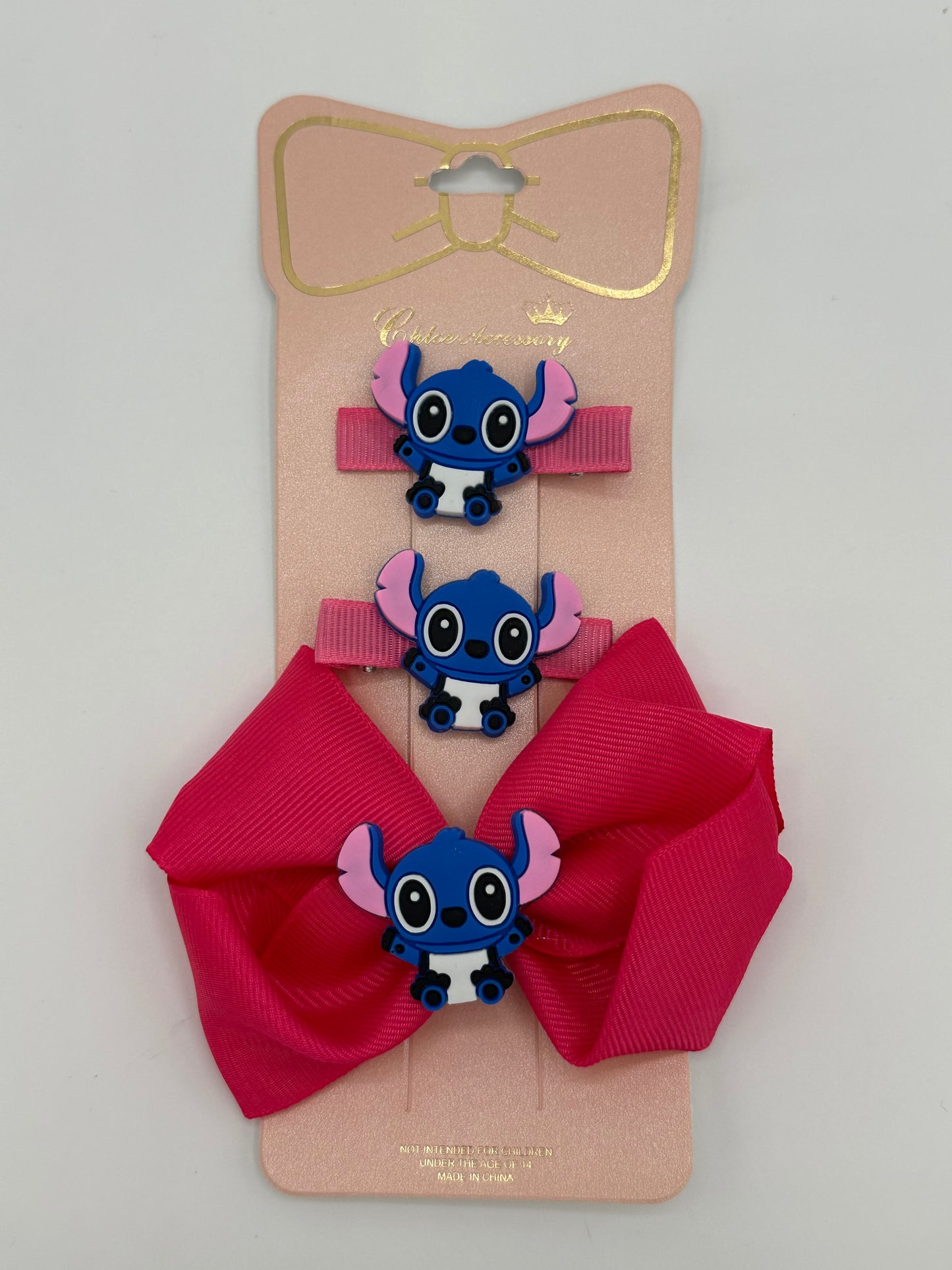 Girls bow set of 3pcs Stitch and Angela