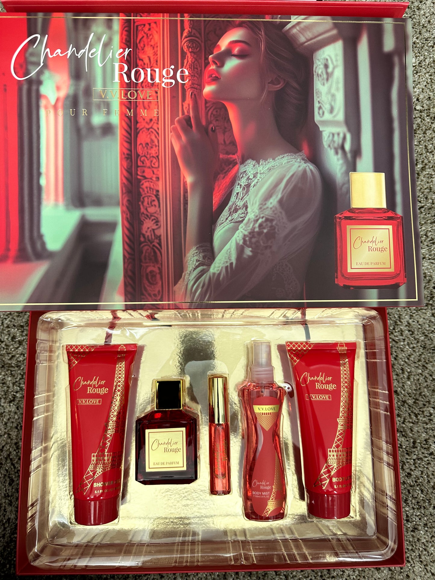 Chandelier Rouge Set of 5pcs imitation of Bacarrad Rouge for women
