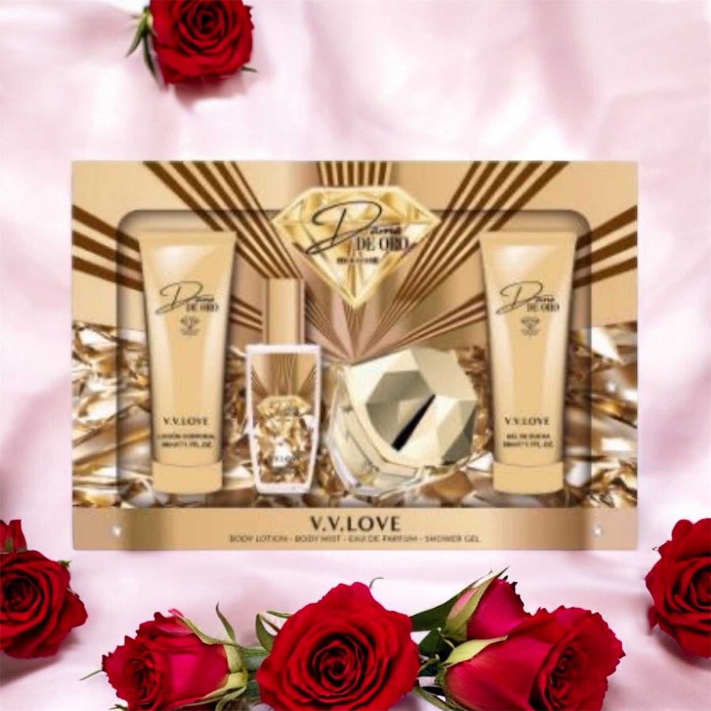 Women perfume set of 4 Dama de oro
