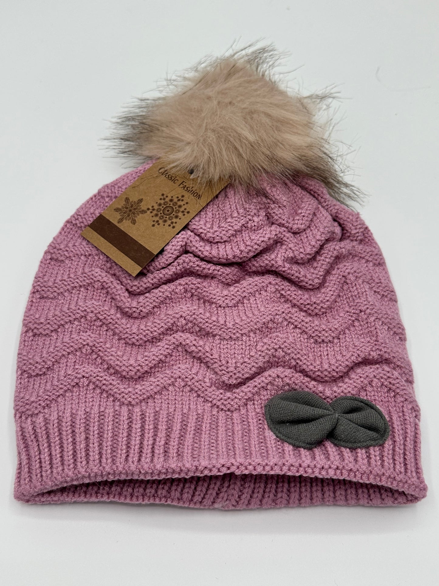 Little Girls Beanie with fur inside