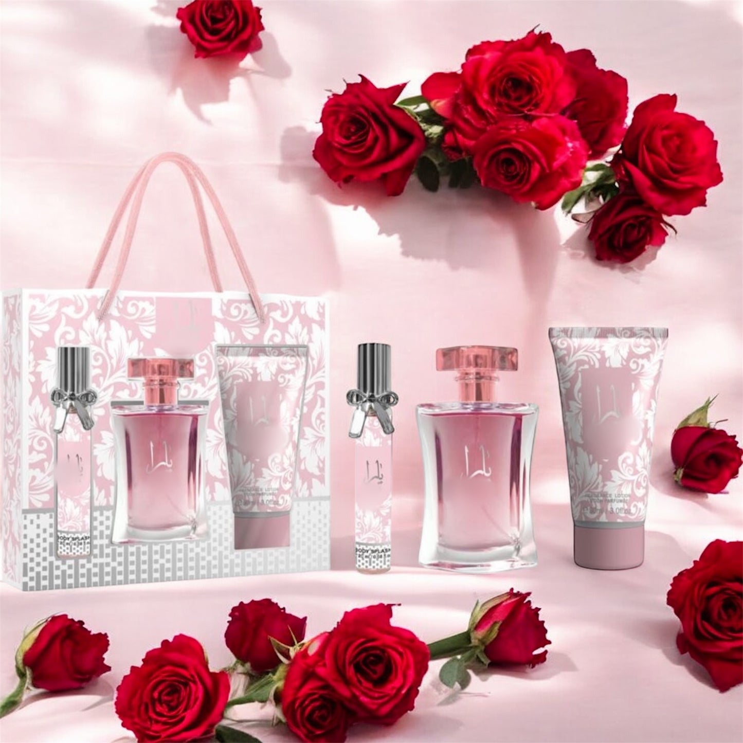 Women Perfume set of 3. Yellow and Pink