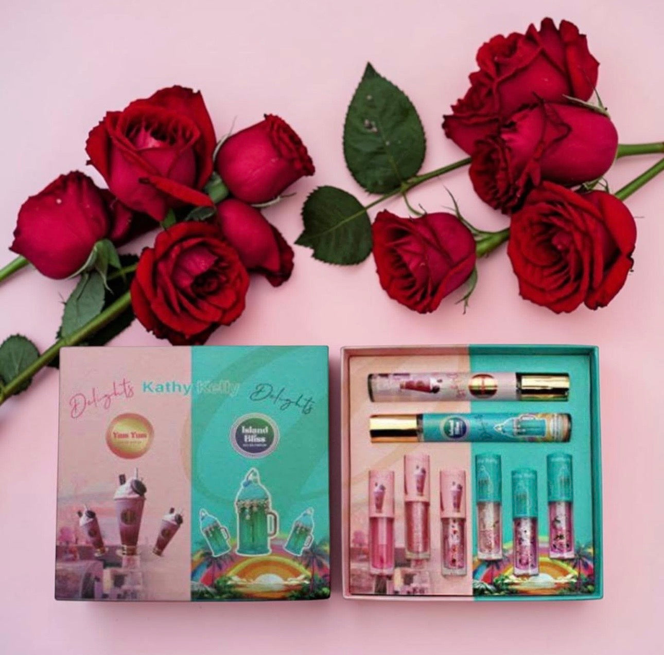 Fragrance & lip gloss sets. 2 perfumes and 6 Lip gloss.