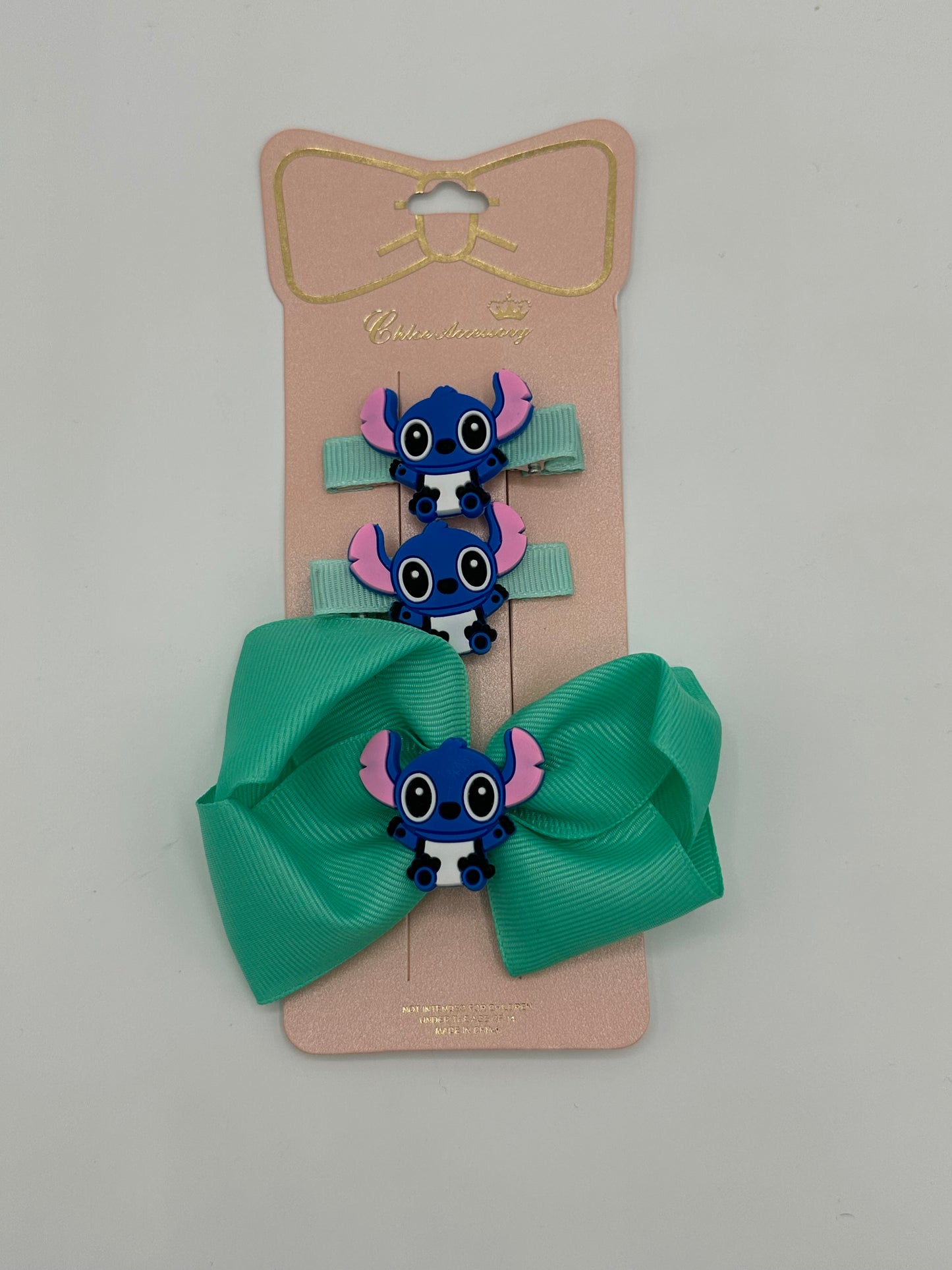 Girls bow set of 3pcs Stitch and Angela