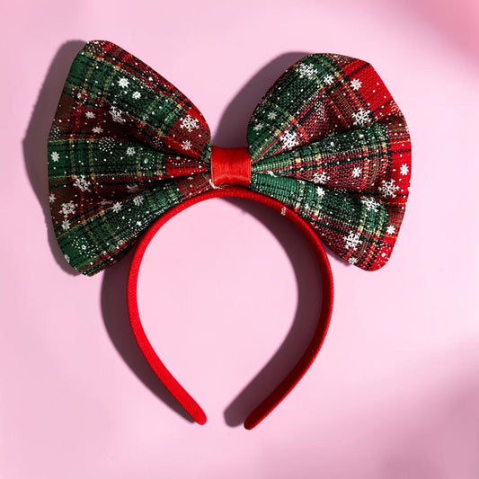 Diadema de navidad con luces.