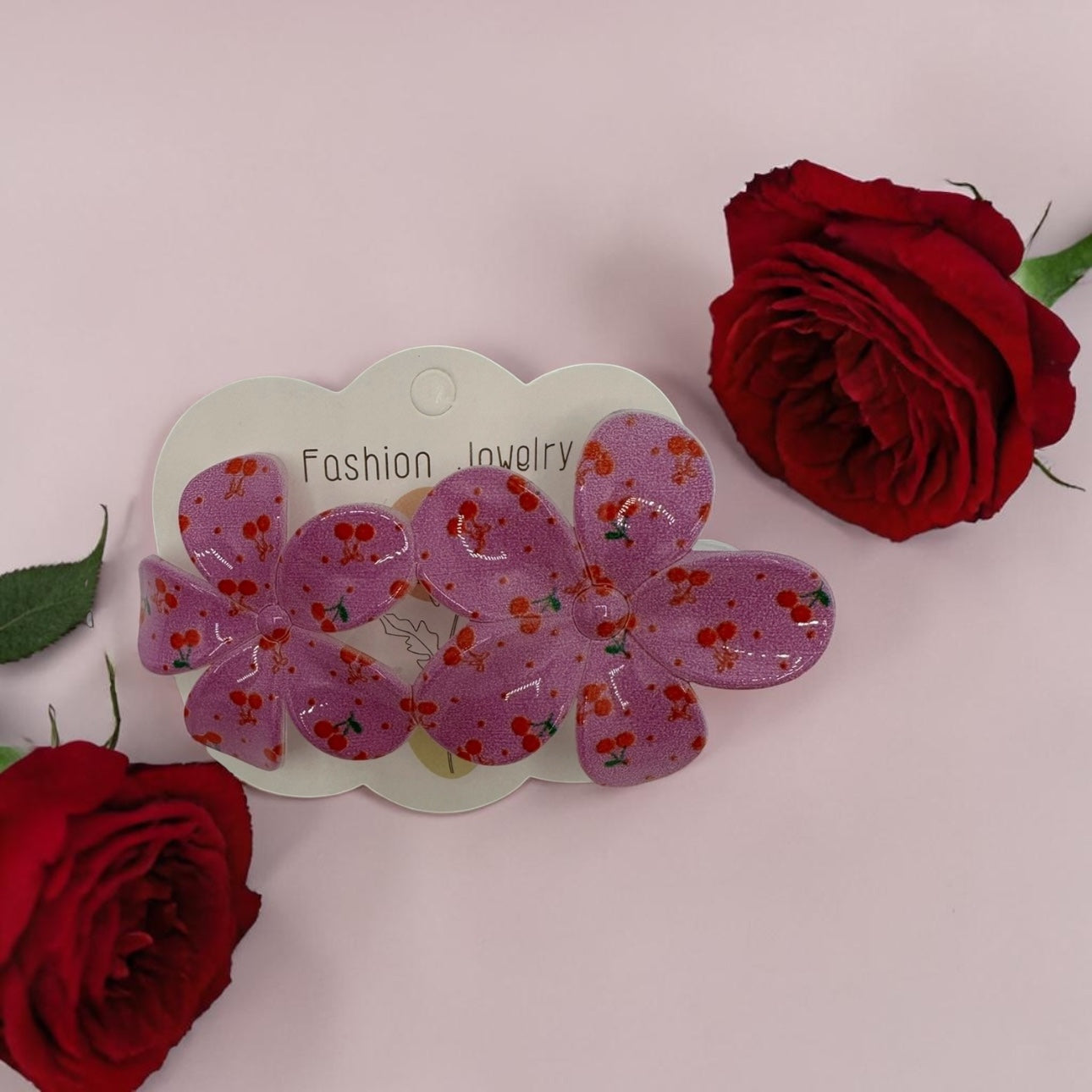 Cherry hair clips