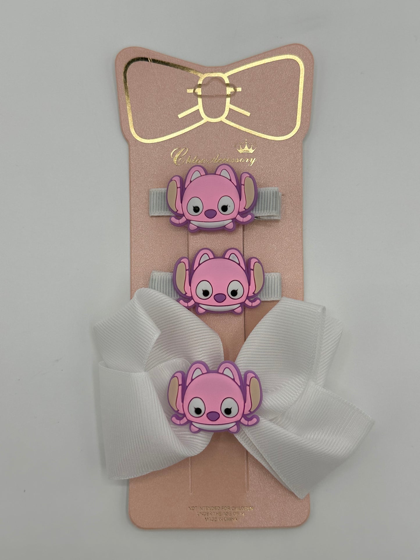 Girls bow set of 3pcs Stitch and Angela