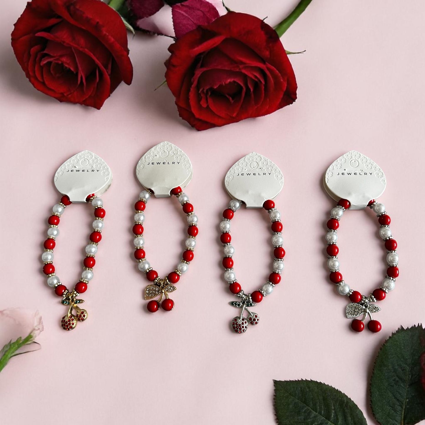 Elastic cherry bracelet