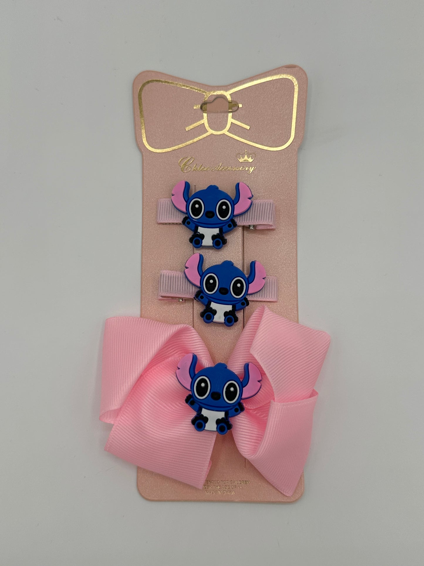 Girls bow set of 3pcs Stitch and Angela