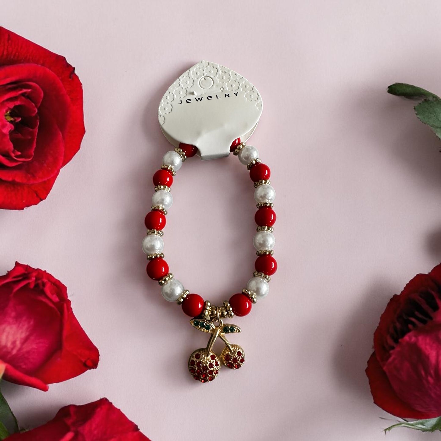 Elastic cherry bracelet