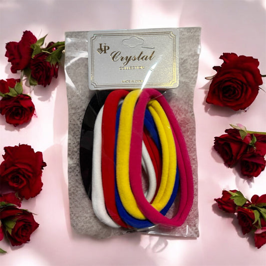 6 pack assorted color jumbo elastic hair ties