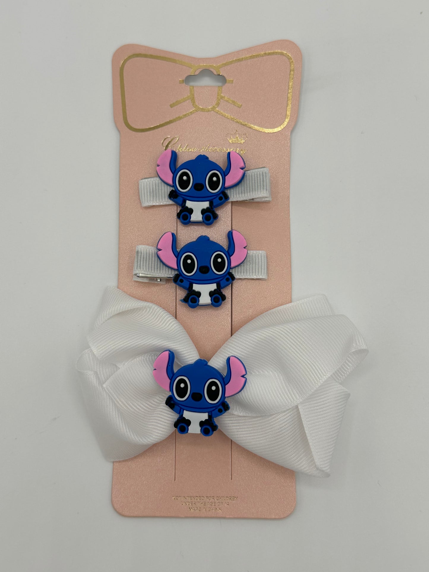 Girls bow set of 3pcs Stitch and Angela