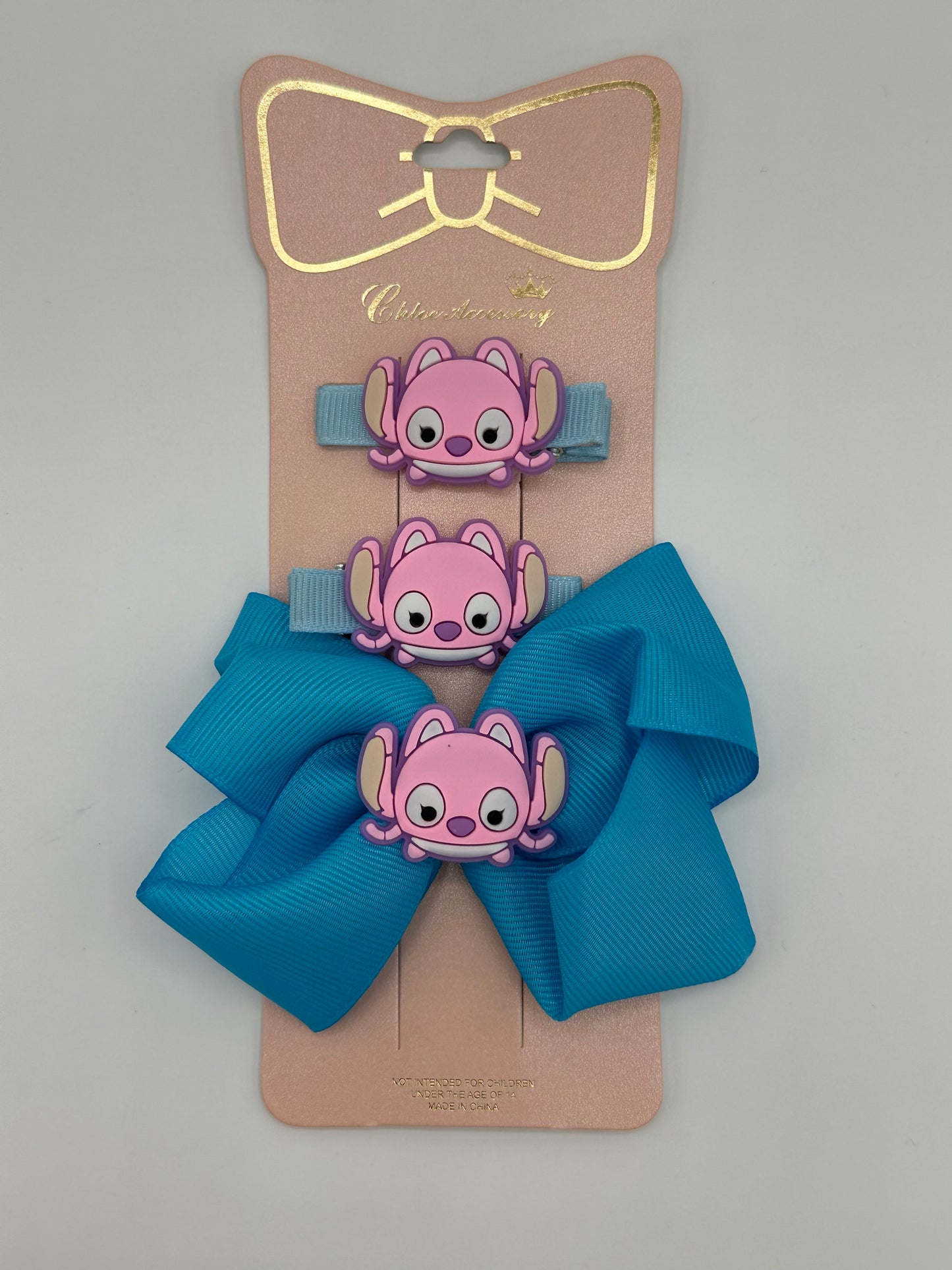 Girls bow set of 3pcs Stitch and Angela