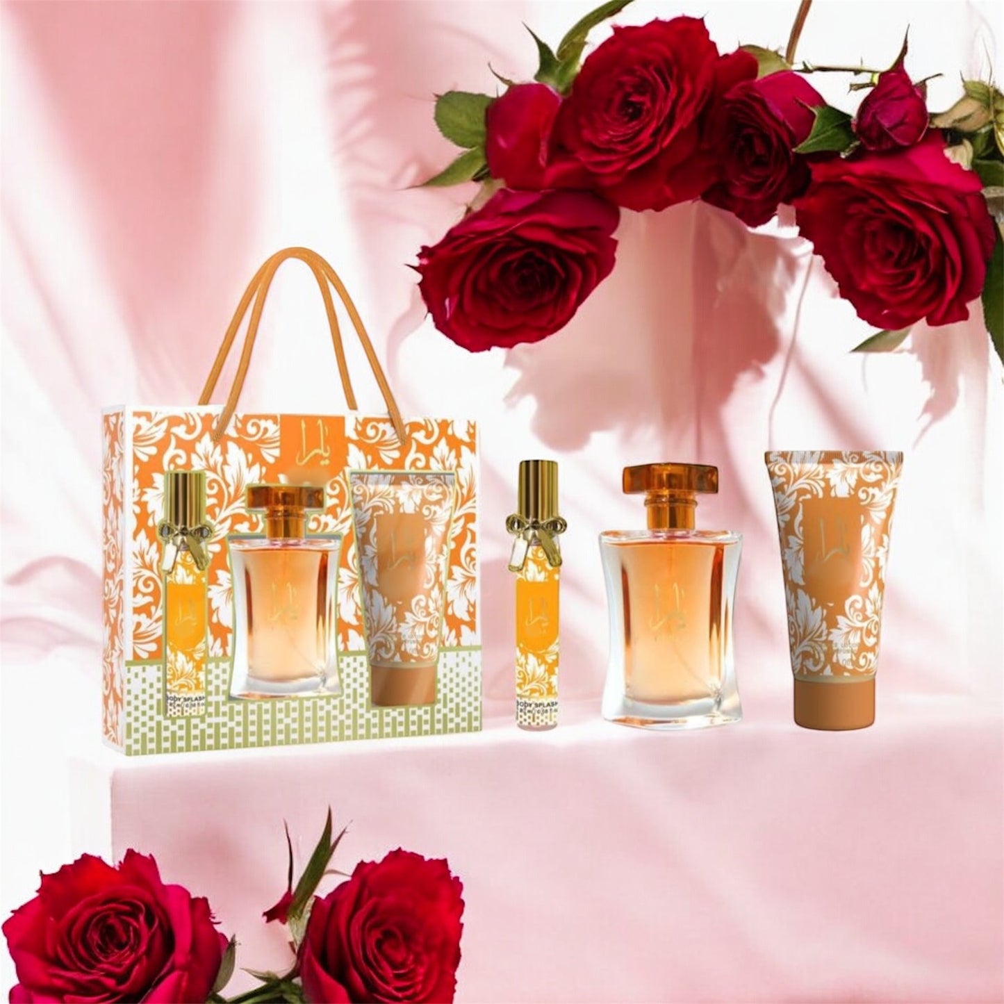 Women Perfume set of 3. Yellow and Pink