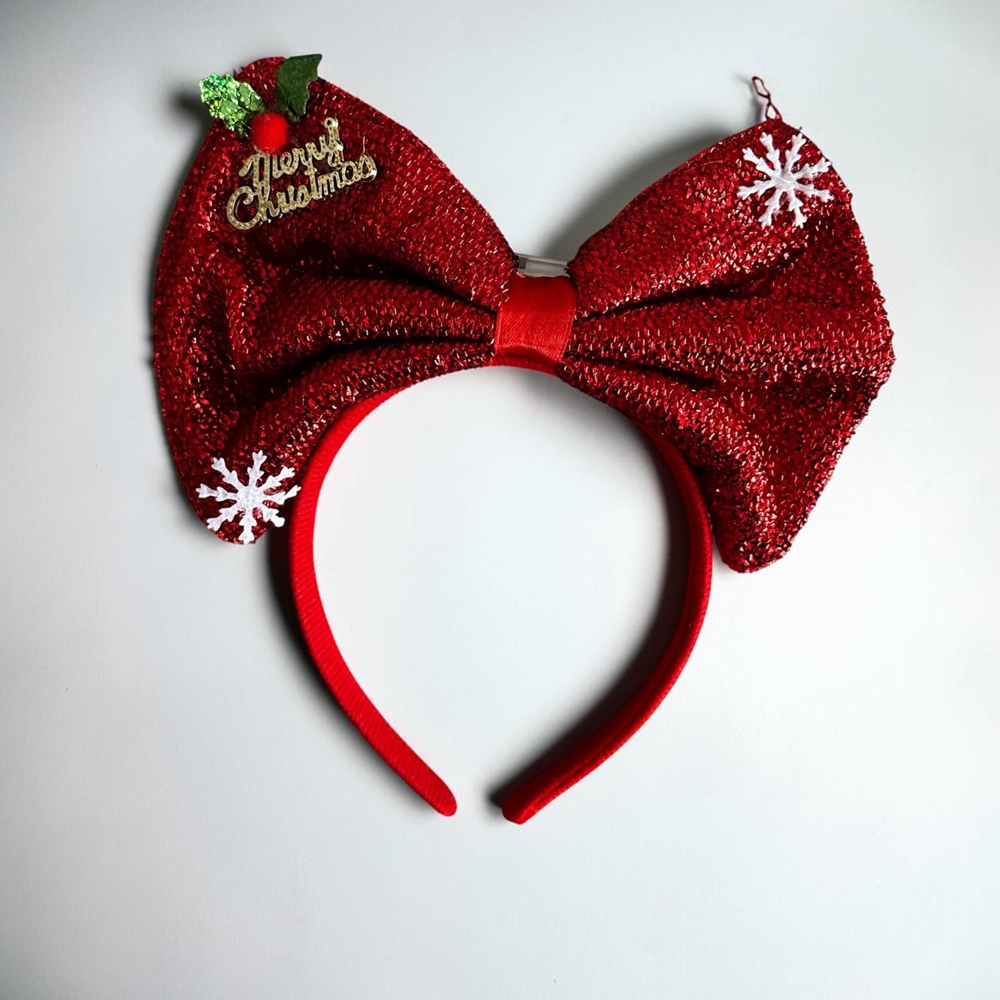 Diadema de navidad con luces.