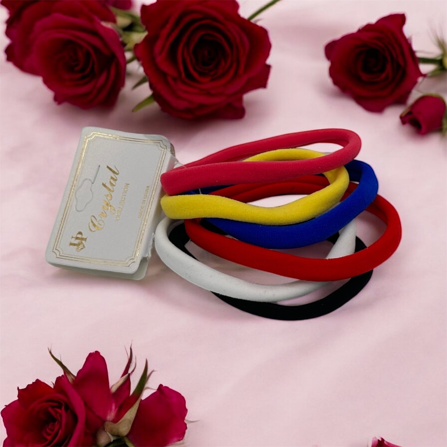 6 pack assorted color jumbo elastic hair ties