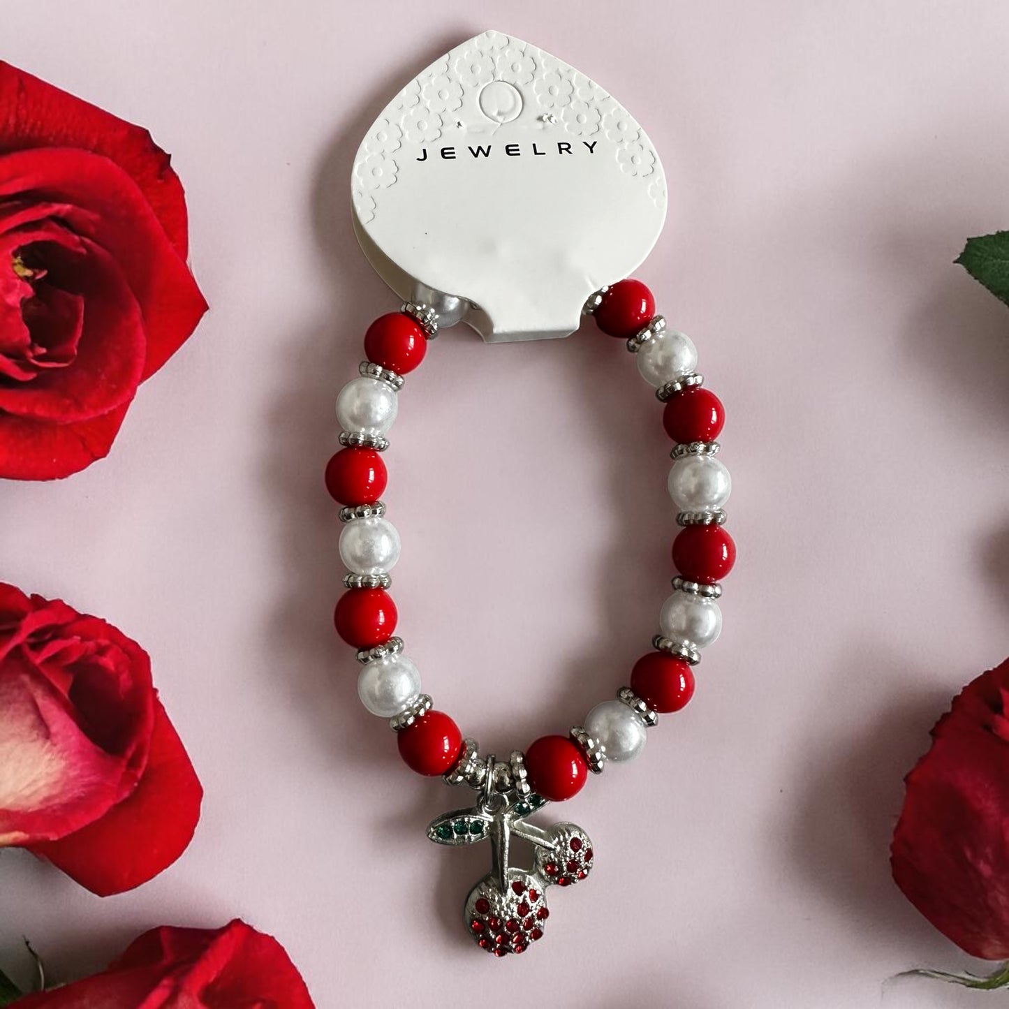 Elastic cherry bracelet