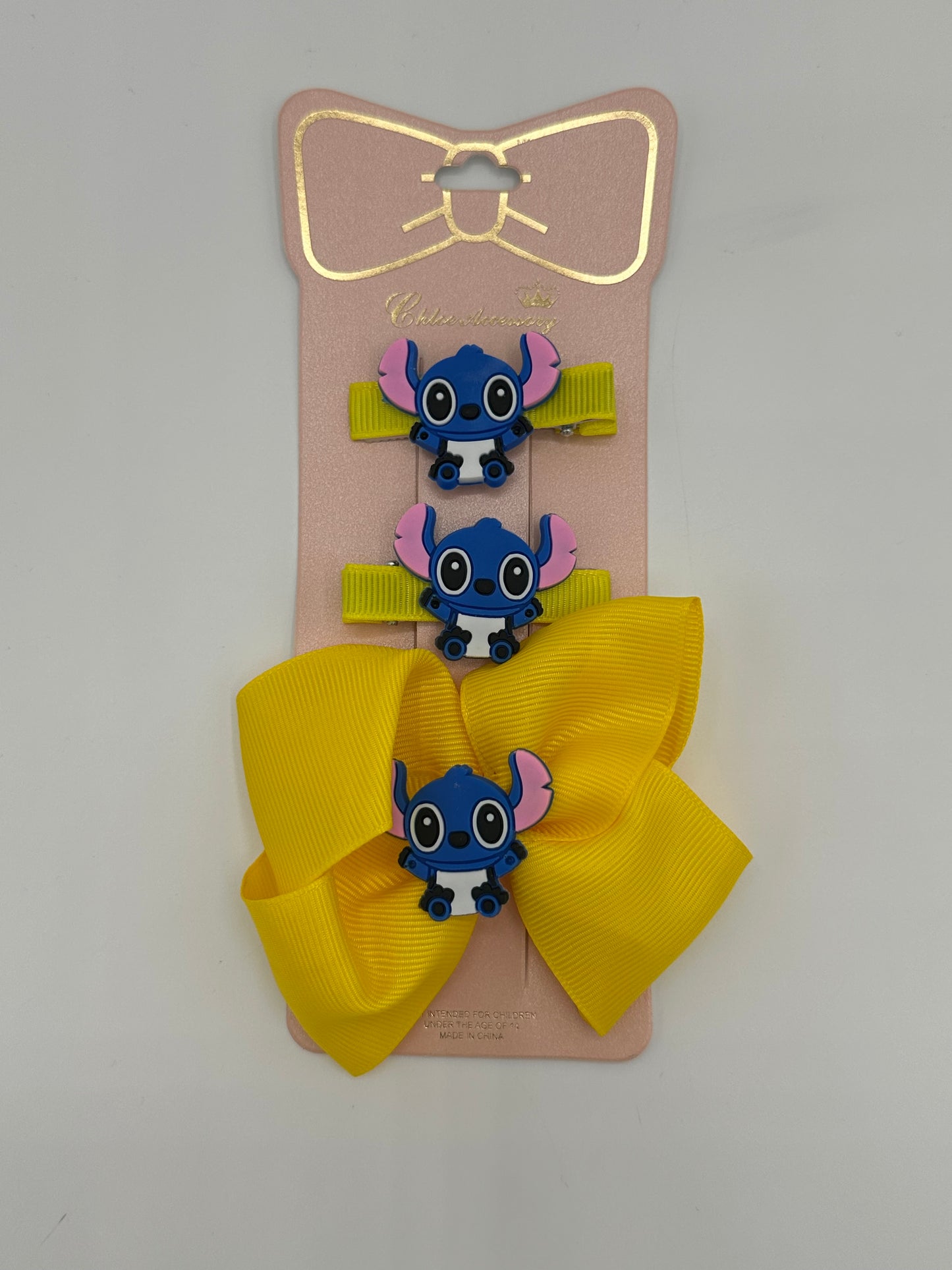 Girls bow set of 3pcs Stitch and Angela