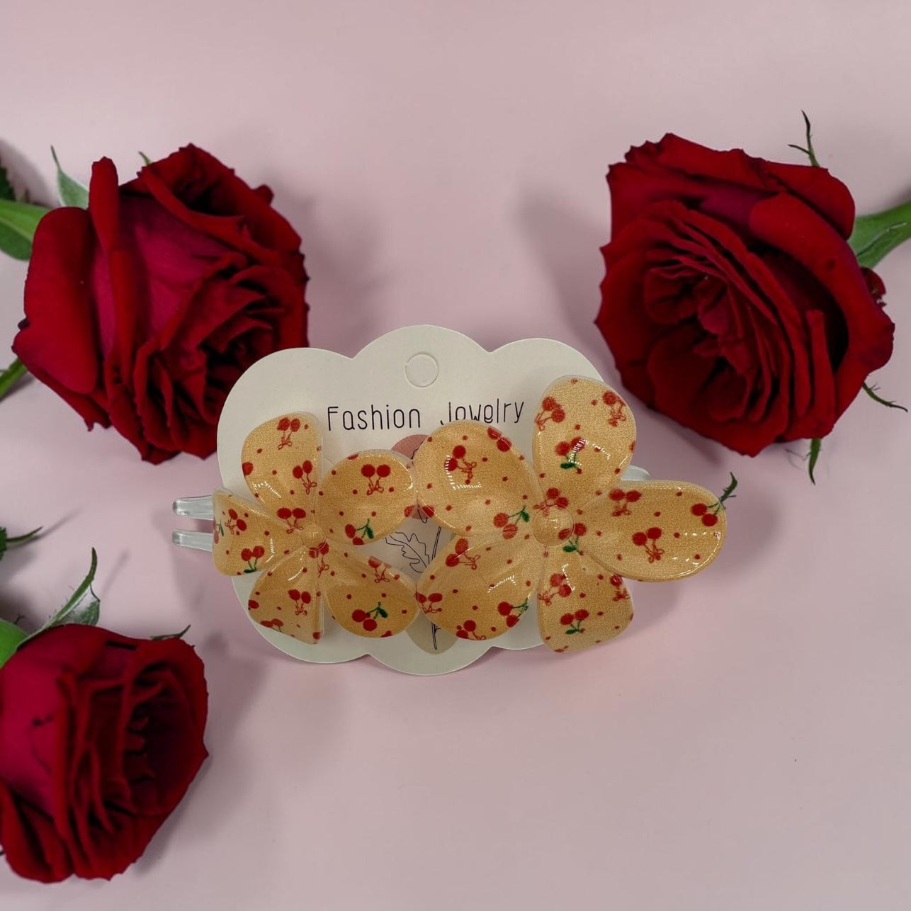 Cherry hair clips