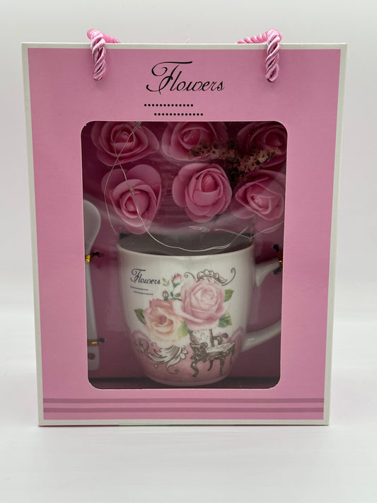 Flowers little mug with spoon