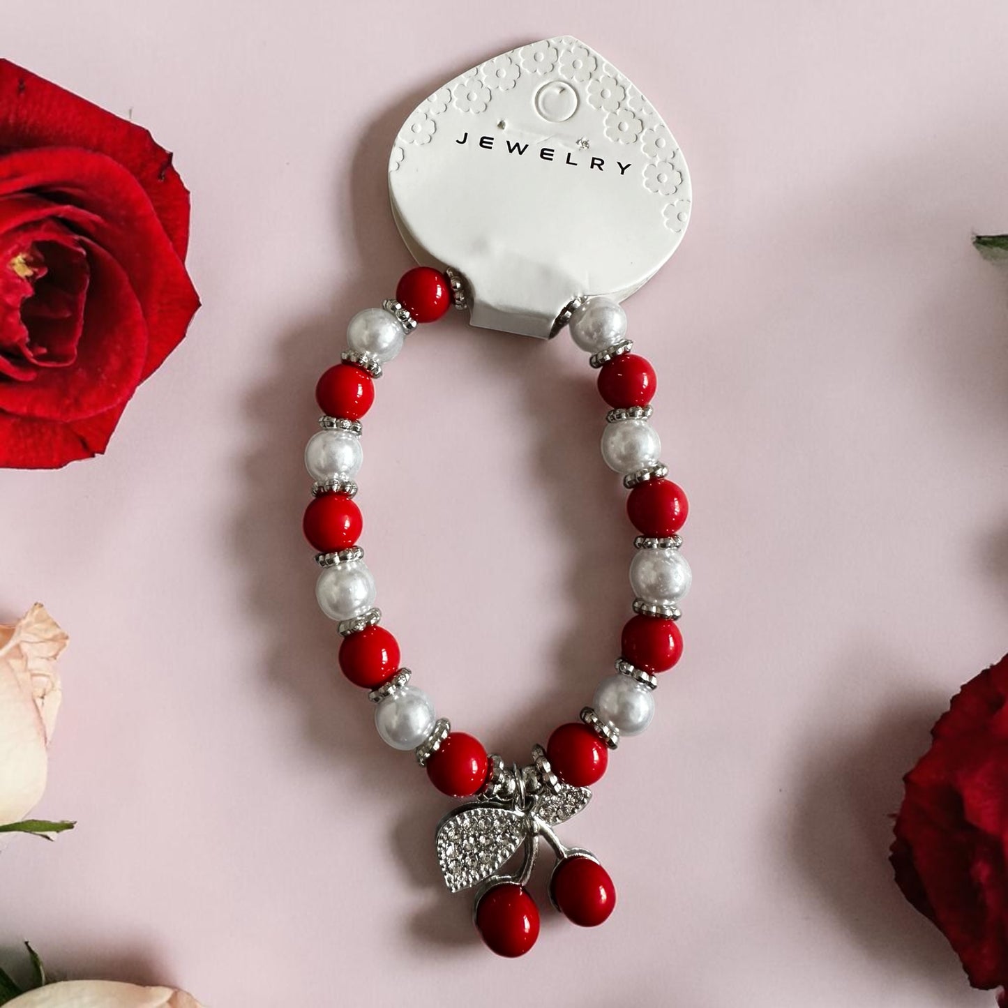 Elastic cherry bracelet