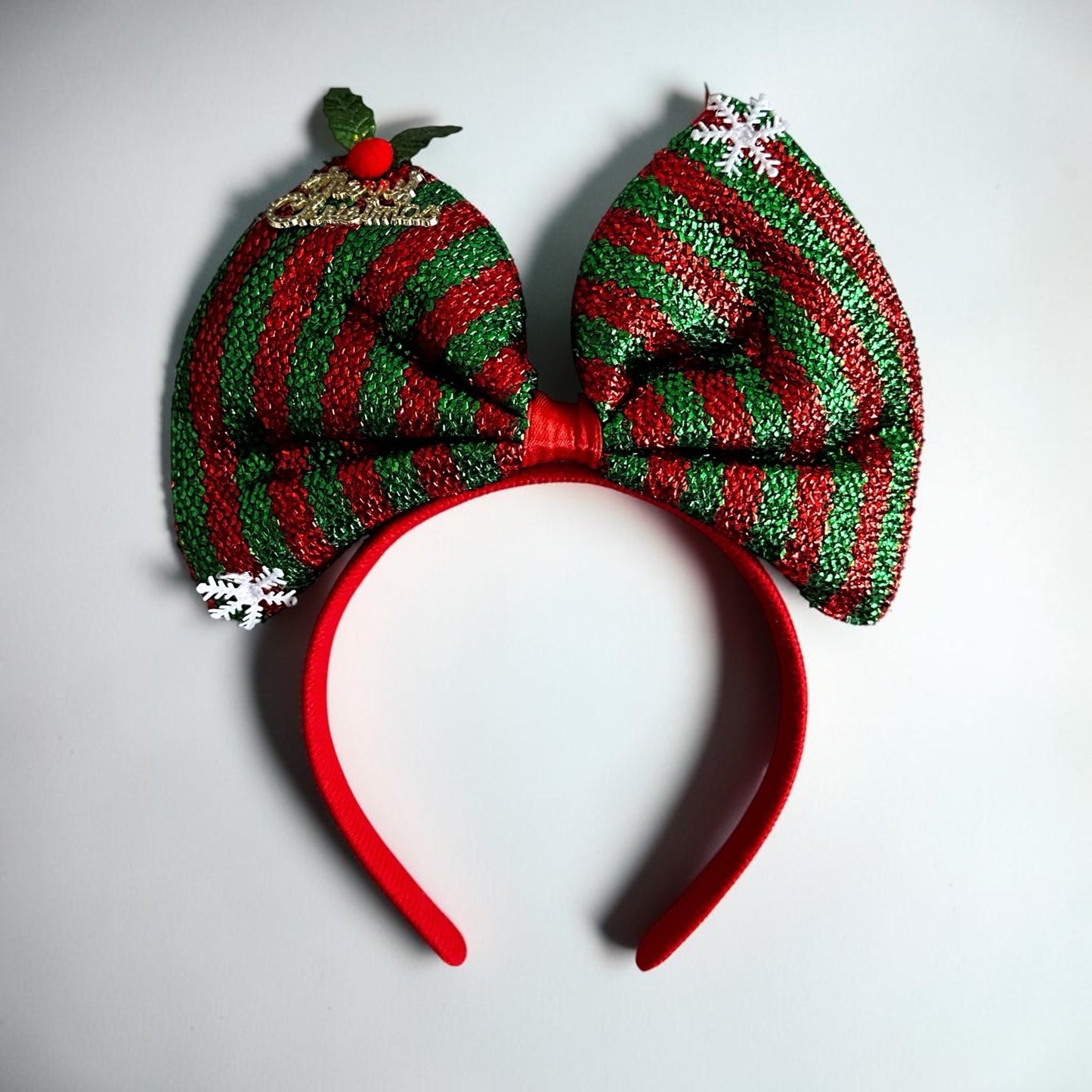 Diadema de navidad con luces.