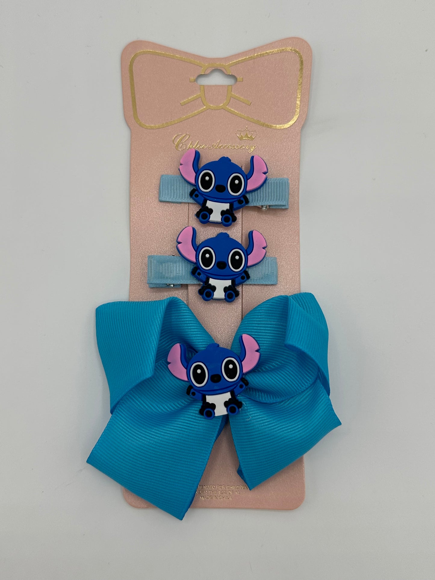Girls bow set of 3pcs Stitch and Angela