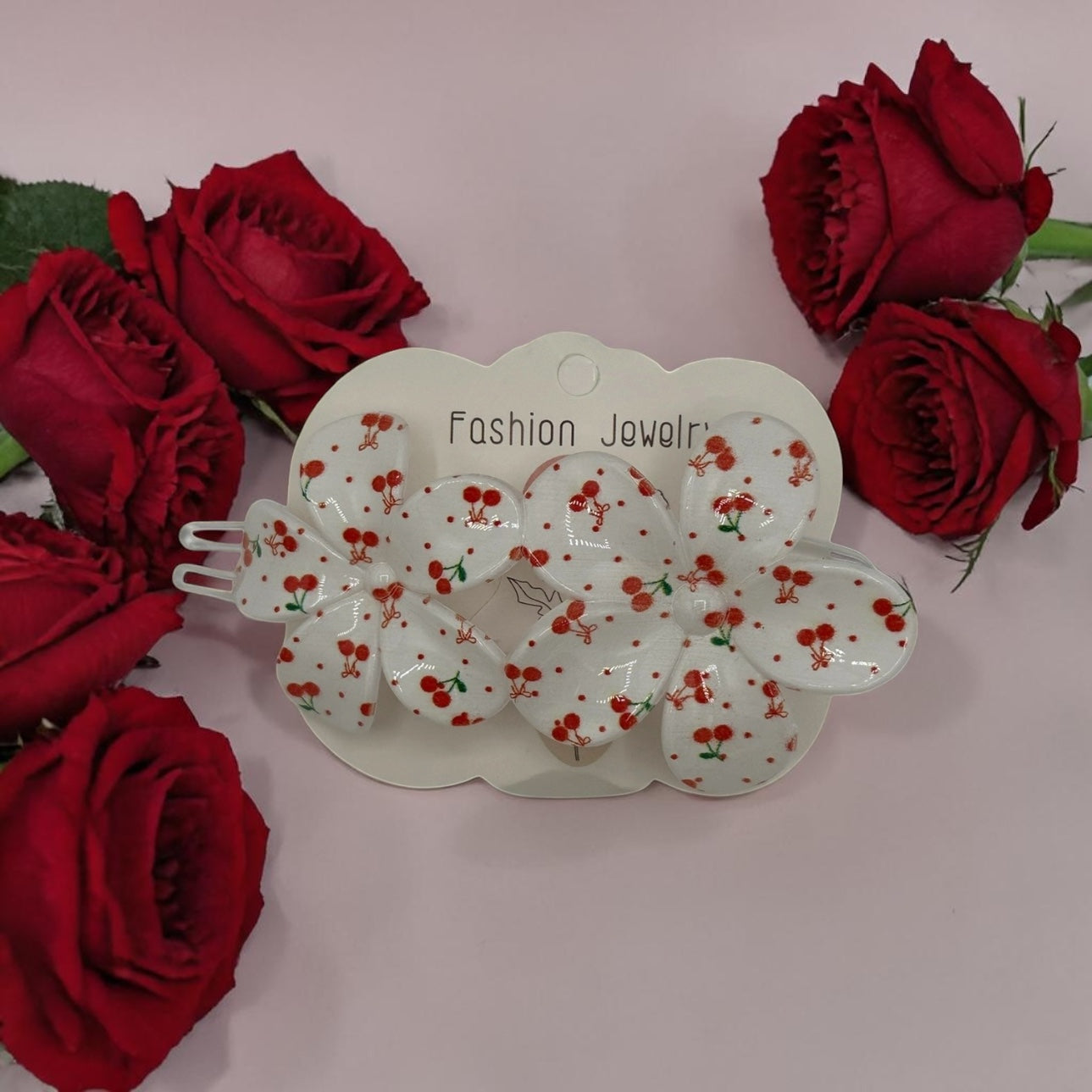 Cherry hair clips