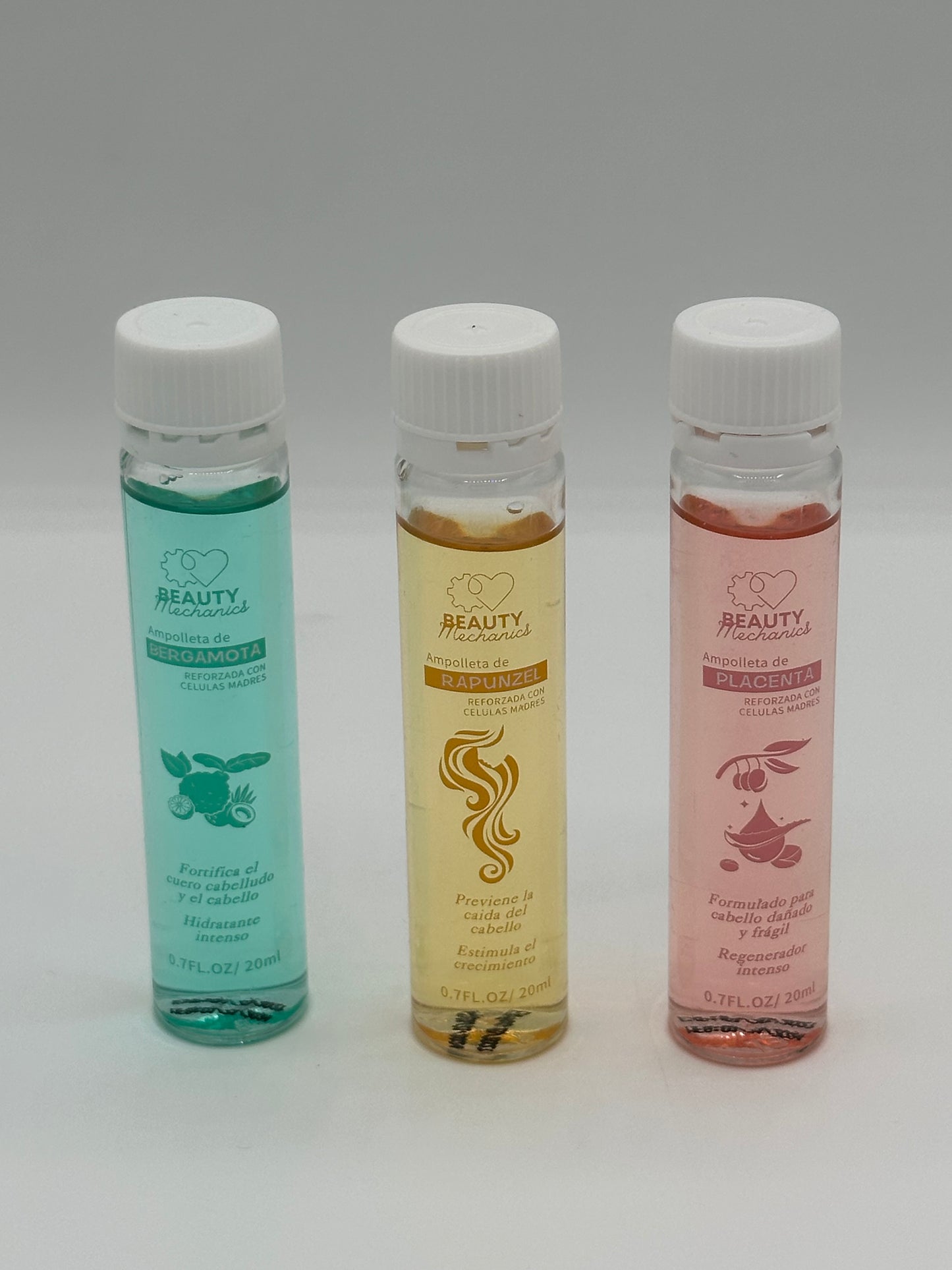 Ampolletas Vitaminadas Reforzadas con celulas madres. Bergamota, Rapunzel, Placenta.