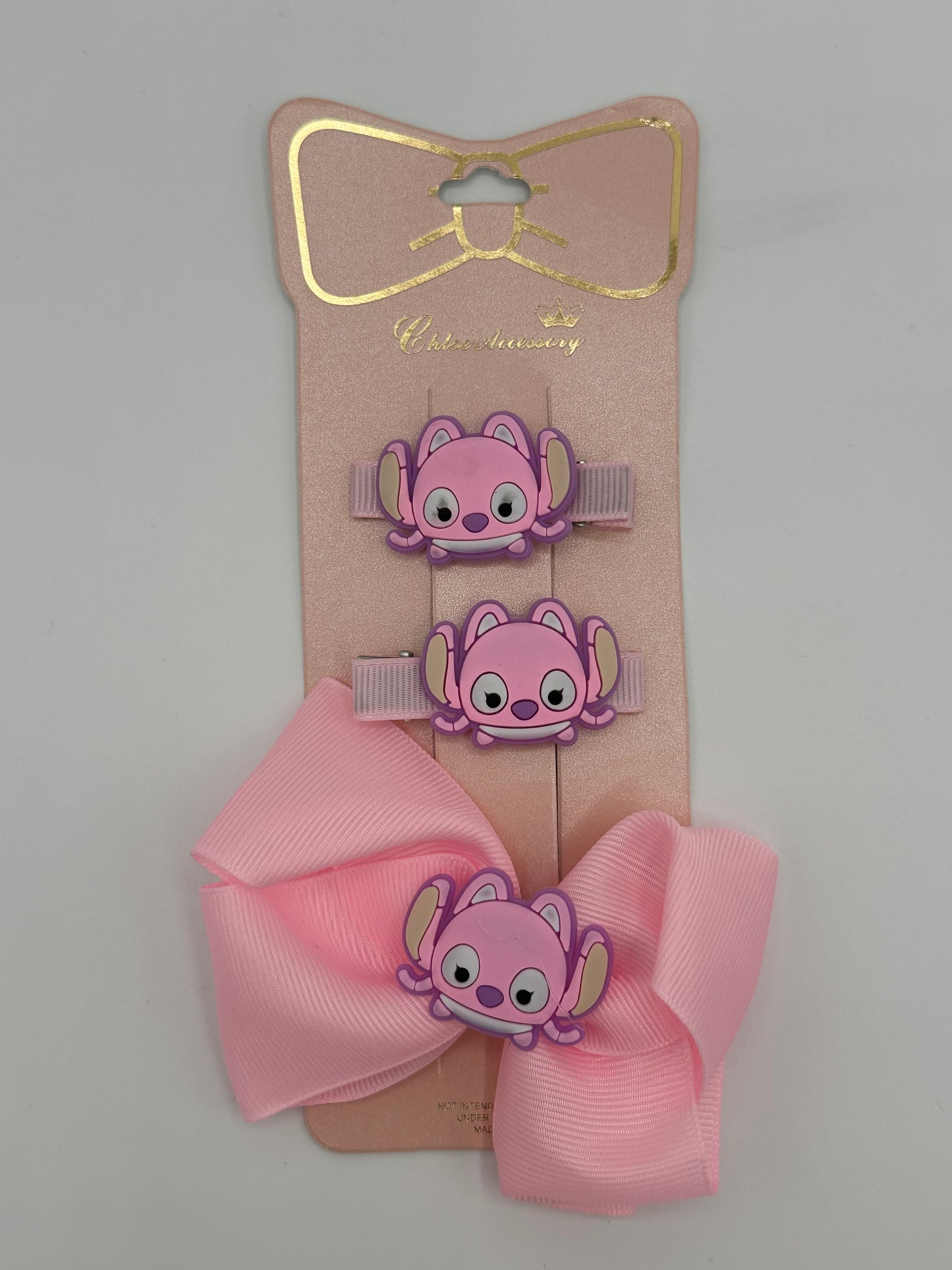Girls bow set of 3pcs Stitch and Angela