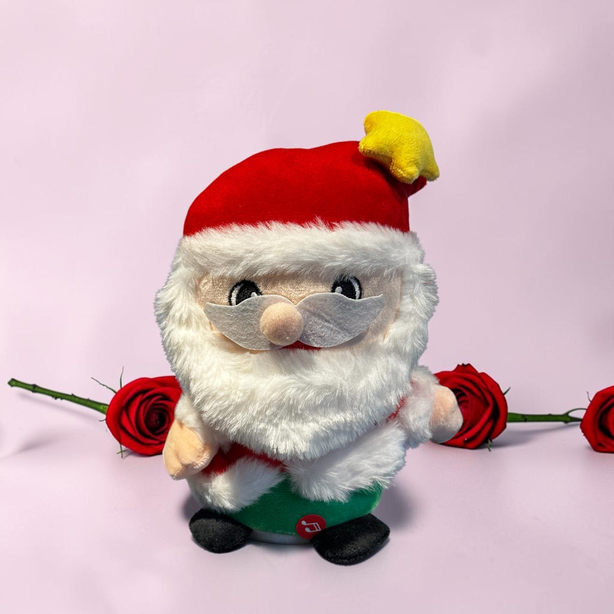 Santa Claus plays Christmas songs and others songs. Battery not included