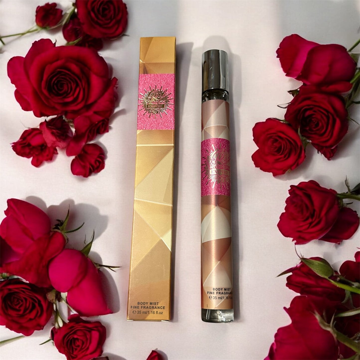 Women spray perfume for purse