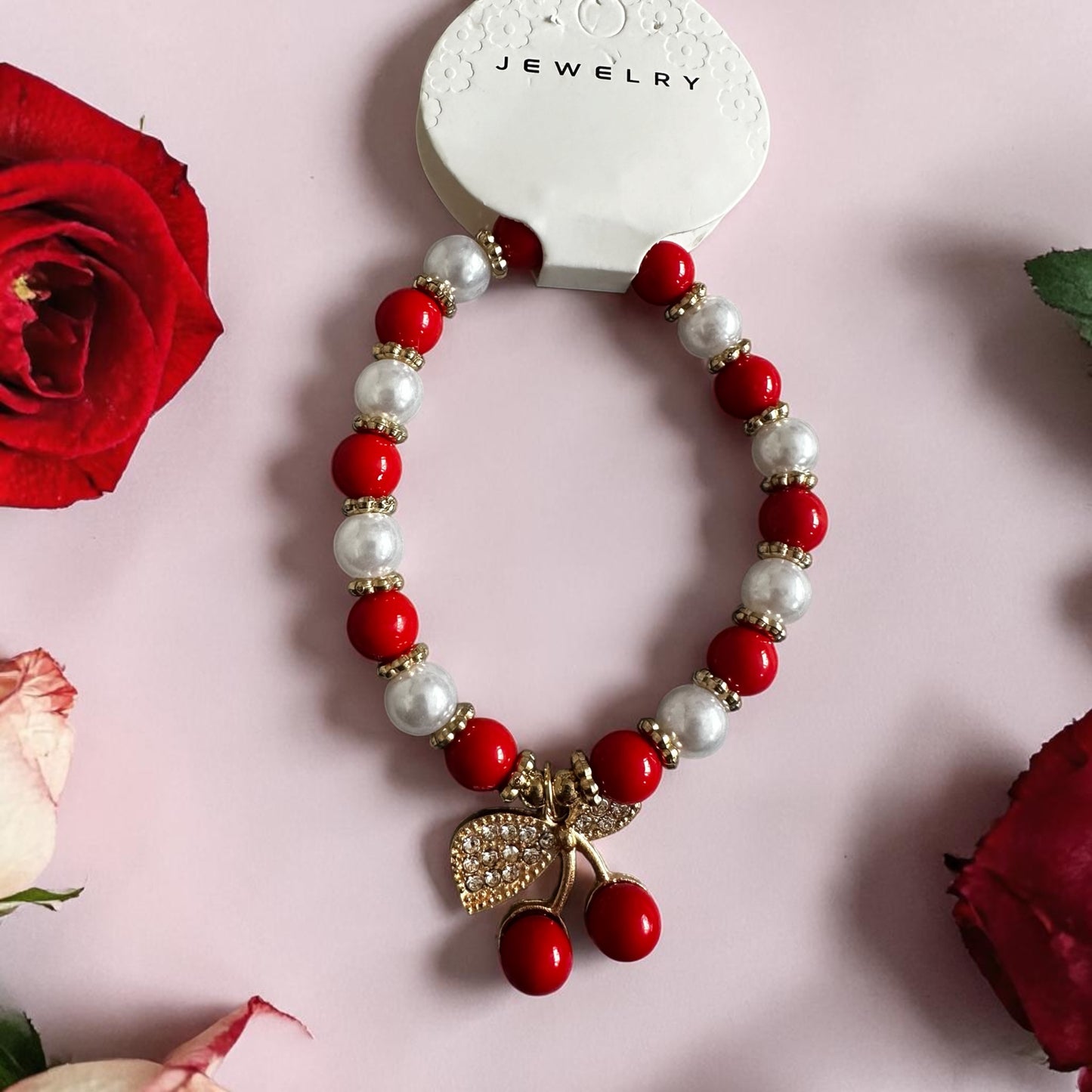 Elastic cherry bracelet