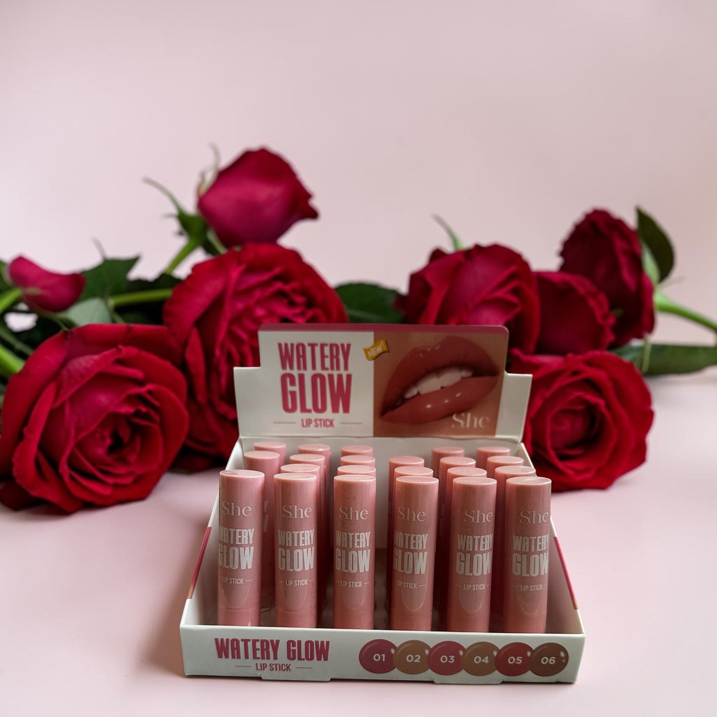 Watery Glow lip sticks.